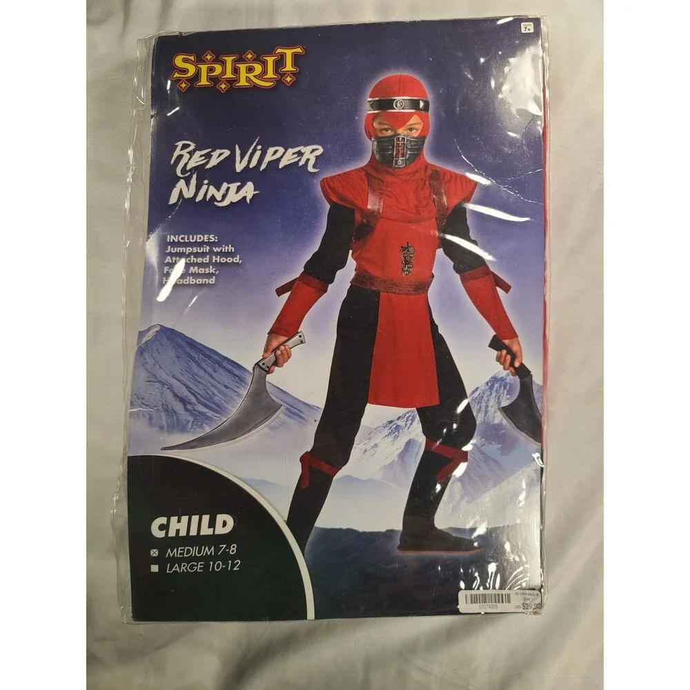 Spirit Halloween Red Viper Ninja Costume Child Medium 7-8